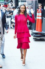 ZOE SALDANA Arrives at Good Morning America in New York 07/18/2016