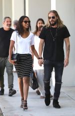ZOE SALDANA Out for Shopping in Beverly Hills 07/25/2016