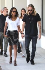 ZOE SALDANA Out for Shopping in Beverly Hills 07/25/2016
