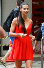 ADRIANA LIMA in Red Dress Out in Rio De Janeiro 08/03/2016