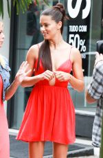 ADRIANA LIMA in Red Dress Out in Rio De Janeiro 08/03/2016