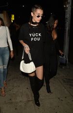 BELLA HADID Leaves Nice Guy in Hollywood 08/03/2016