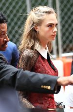 CARA DELEVINGNE Arrives at Good Morning America Studio in New York 08/01/2016