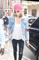 CARA DELEVINGNE Out with Her Dog in London 08/03/2016