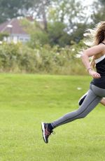 CHARLOTTE CROSBY Workout in Hear To Her Home in Newcastle 08/17/2016