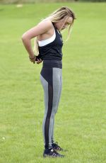 CHARLOTTE CROSBY Workout in Hear To Her Home in Newcastle 08/17/2016