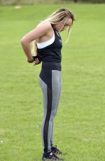 CHARLOTTE CROSBY Workout in Hear To Her Home in Newcastle 08/17/2016