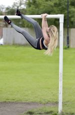 CHARLOTTE CROSBY Workout in Hear To Her Home in Newcastle 08/17/2016