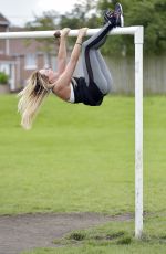 CHARLOTTE CROSBY Workout in Hear To Her Home in Newcastle 08/17/2016