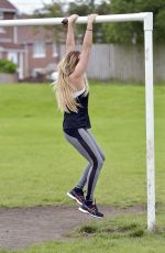 CHARLOTTE CROSBY Workout in Hear To Her Home in Newcastle 08/17/2016