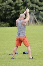 CHARLOTTE CROSBY Workout in Hear To Her Home in Newcastle 08/17/2016