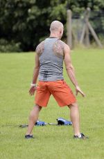 CHARLOTTE CROSBY Workout in Hear To Her Home in Newcastle 08/17/2016