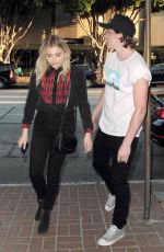 CHLOE MORETZ and Brooklyn Beckham at Madeo Restaurant in Hollywood 08/03/2016