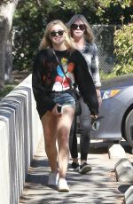 CHLOE MORETZ in Denim SHorts Out in Sherman Oaks 08/17/2016