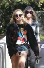 CHLOE MORETZ in Denim SHorts Out in Sherman Oaks 08/17/2016
