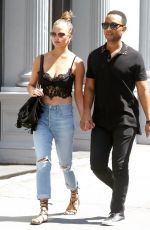 CHRISSY TEIGEN Out and About in New York 08/27/2016