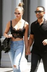 CHRISSY TEIGEN Out and About in New York 08/27/2016