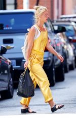 CLAIRE DANES in Yellow Jumpsuit Out in New York 08/17/2016