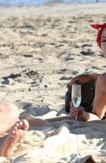 COURTNEY STODDEN in Bikini with Doug Hutchison at Venice Beach 08/17/2016