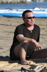COURTNEY STODDEN in Bikini with Doug Hutchison at Venice Beach 08/17/2016