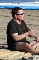 COURTNEY STODDEN in Bikini with Doug Hutchison at Venice Beach 08/17/2016