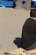 COURTNEY STODDEN in Bikini with Doug Hutchison at Venice Beach 08/17/2016