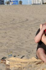 COURTNEY STODDEN in Bikini with Doug Hutchison at Venice Beach 08/17/2016