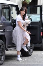 DAISY LOWE Out with Her Dog in Primrose Hill 07/29/2016