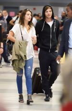 DANIELLE CAMPBELL and Louis Tomlinson at Airport in New York 08/19/2016