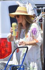 DREW BARRYMORE Shopping at a Flea Market in Los Angeles 08/14/2016