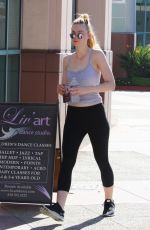 ELLE FANNING Arrives at Dance Class in Los Angeles 08/16/2016