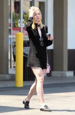 ELLE FNNING Out Shopping in Los Angeles 08/24/2016