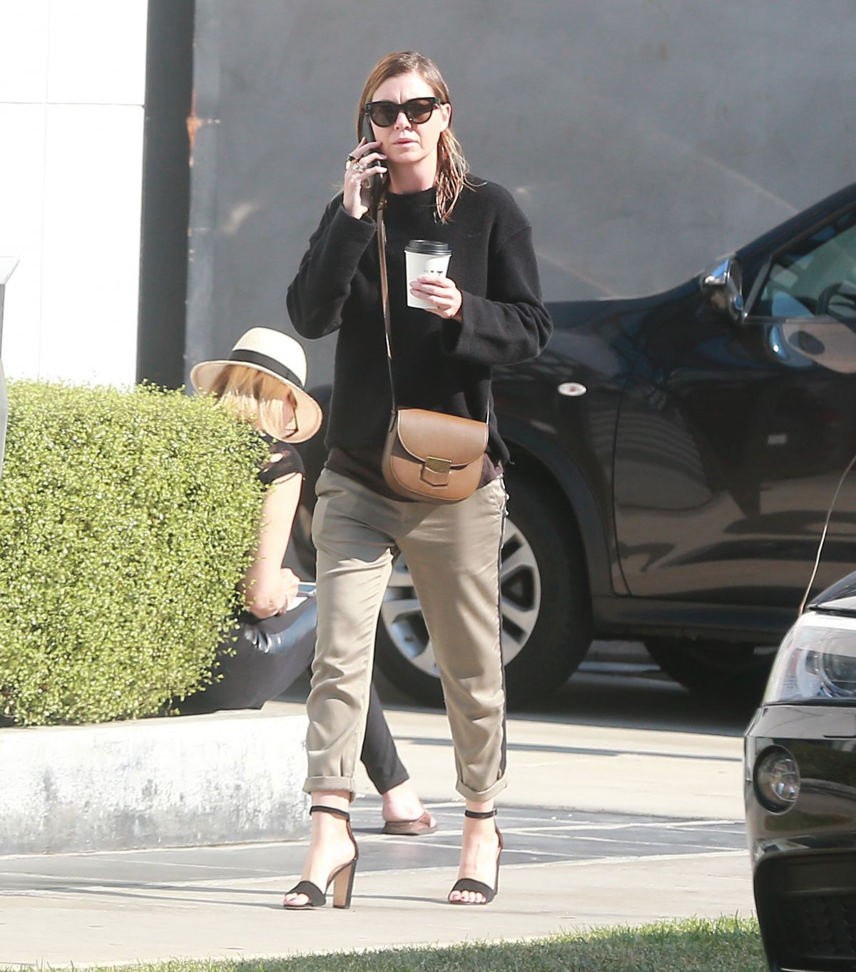 ELLEN POMPEO Leaves Andy LeCompte Salon in West Hollywood 08/26/2016.