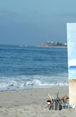 EMILY RATAJKOWSKI on the Set of American Eagle Denim Photoshoot on the Beach in Malibu 08/16/2016