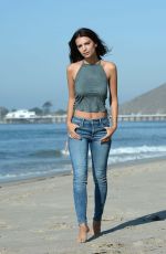 EMILY RATAJKOWSKI on the Set of American Eagle Denim Photoshoot on the Beach in Malibu 08/16/2016