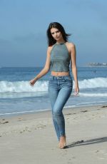 EMILY RATAJKOWSKI on the Set of American Eagle Denim Photoshoot on the Beach in Malibu 08/16/2016
