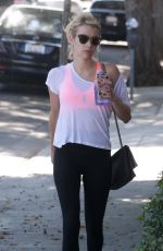 EMMA ROBERTS Heading to a Gym on West Hollywood 08/03/2016