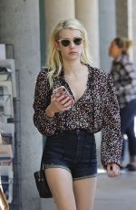 EMMA ROBERTS in Shorts Out and About in Los Angeles 08/22/2016