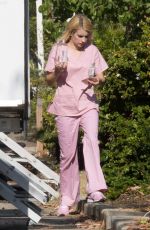 EMMA ROBERTS on the Set of 