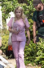 EMMA ROBERTS on the Set of 