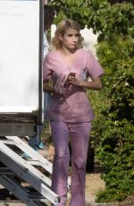 EMMA ROBERTS on the Set of 