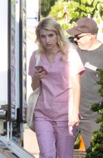 EMMA ROBERTS on the Set of 