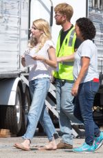 EMMA ROBERTS on the Set of 