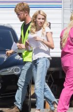 EMMA ROBERTS on the Set of 