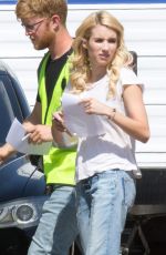 EMMA ROBERTS on the Set of 