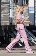 EMMA ROBERTS on the Set of 