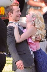 EMMA ROBERTS on the Set of 
