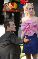 EMMA ROBERTS on the Set of 
