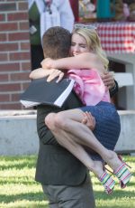 EMMA ROBERTS on the Set of 