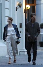 EMMA STONE Out and About in London 08/21/2016